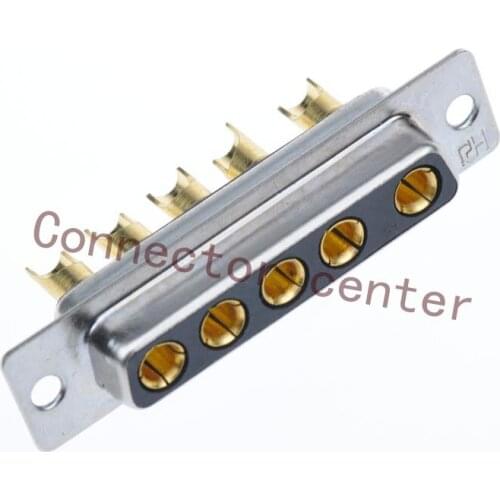 High Power DSUB DB Connector 5W5 Famale Machined Pin Full Gold Flash Wire Type