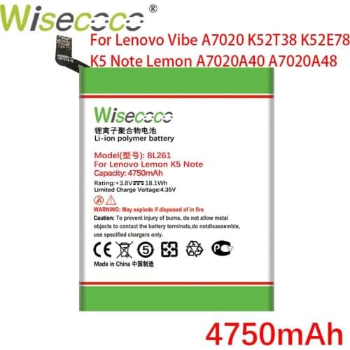 WISECOCO For Lenovo Vibe A7020 K52T38 K52E78 K5 Note K5Note Lemon A7020A40 A7020A48 Mobile Phone In Stock Battery+Tracking Code