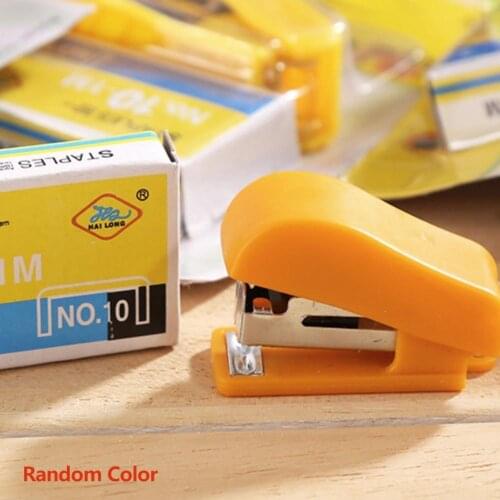 1 Pc Portable Kawaii Super Mini Stapler Useful Mini Small Stapler Staples Set Office Binding Stationery Random Color