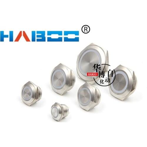 12/16/19/22/25/30mm LED Light Mirco Switch Short Strock Momentary Self-reset Waterproof Metal Push Button Switch