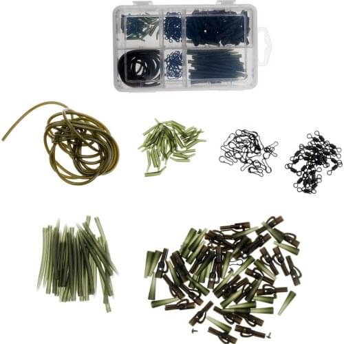 151pcs Carp Fishing Accessory Tackle Anti Sleeves Safety Lead Clips Set for Fisherman