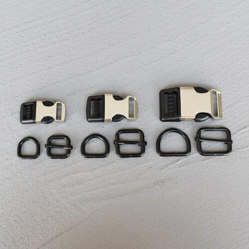 20 Sets 15/20/25mm Plastic Webbing Metal Belt Straps Buckle For Bag Backpack Pet Dog Collar Necklace Paracord Garment Sewing