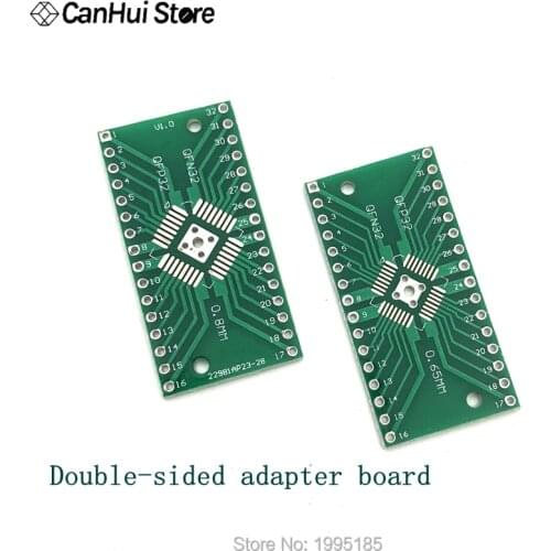 20pcs QFN32 QFP32 to DIP DIP32 Converter Adapter Socket PCB SMD 0.8mm 0.65mm Pin Pitch Universal Board Plate IC Pinboard FR4