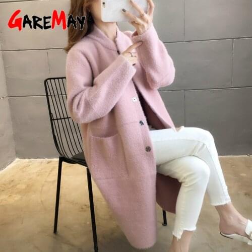 2020 Autumn and Winter Woolen Coat Female Mid-Long New Korean Temperament Womens Popular Outerwear Woolen Coat Women Sweater