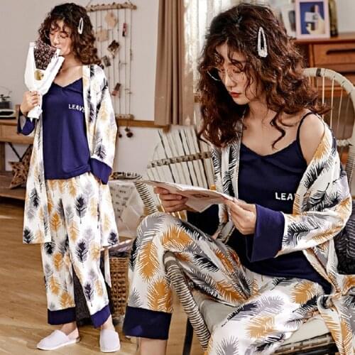 3 PCs/Set Printed Maternity Nursing Sleepwear Breastfeeding Nightwear for Pregnant Women Pregnancy Breast Feeding Pajamas Suits