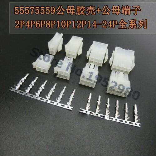 50 set/lot Pitch MX4.2MM 5557/5569 2*4PIN (female/male housing+female /male terminal crimp) connector for Molex PCB Board