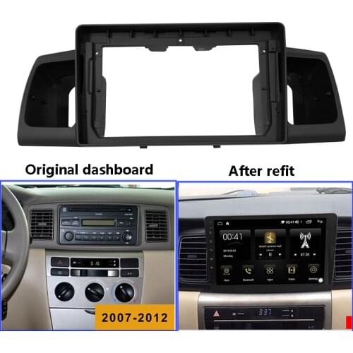 9 inch 2 Din Car Radio Fascia For TOYOTA Corolla EX 2007-2012 Auto Stereo Panel Mounting Bezel Faceplate Frame Dash Kit
