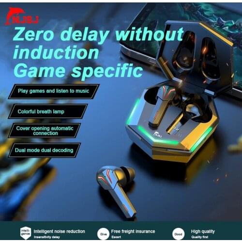 NJSJ Wireless Headphones Charging Box Sports Earbuds Bluetooth-compatible 5.2 Earphone Headset With Microphone