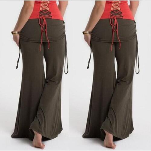 Fashionable loose dance wild pants wide leg trousers flared square silk cotton soft and smooth stereotypes womens pants waist