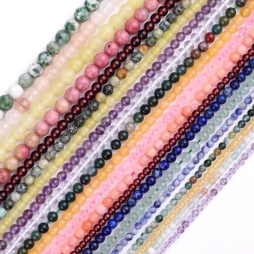 115pcs Natural Stone Beads 3-3.5mm Purple Amethysts Tiger Eye Loose Gem Beads For Jewelry Making Beadwork DIY Bracelet Necklace