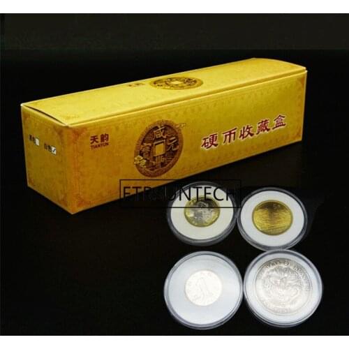 1000pcs/lot Coin Storage Container Box Display Capsules Holder Round Ring Applied Clear Plastic Cases Collection Gifts