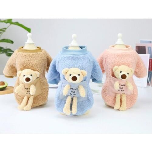 Pet Costume Blue Dog Shirts Puppy Clothes Designer Dog Clothing Teddy Pocket Bear Sweater Pet Coat Pink Puppy Hoodies