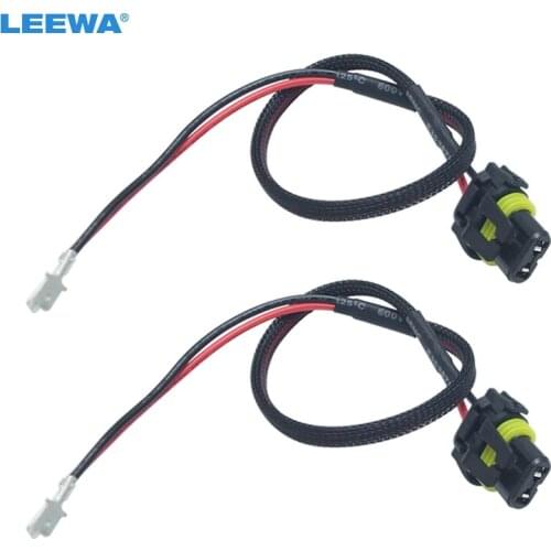 LEEWA 2pc 12V 35W 55W Auto HID Conversion Kit Xenon Lamp Bulb Power Wire Harness Female Plug Cord H11 HID Kit Power Cable