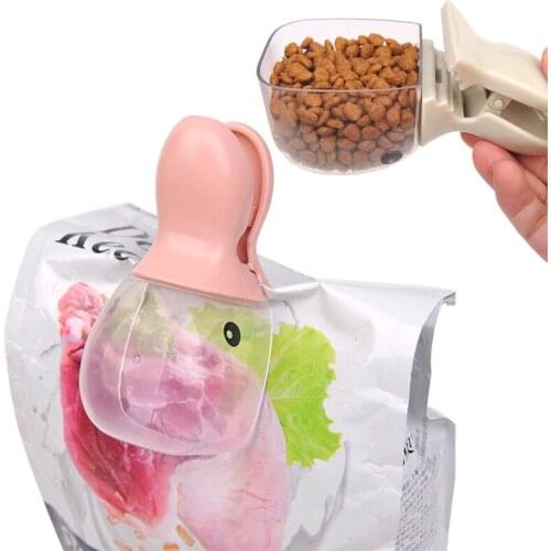 Pet Food Spoon Measuring Cup Cartoon Puppy Multifunction Bag Sealing Clip Pet Cat Dog Food Feeding Scoop Spoon