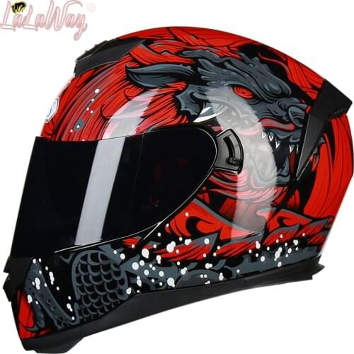Full Face Motorcycle Helmet Motorbike Moped Street Bike Racing Crash Helmet, Men and Women