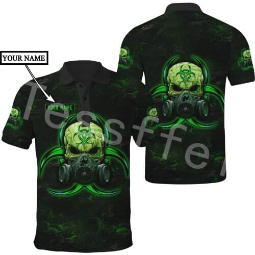 Tessffel Crazy Skull Tattoo Camo Summer Mens 3D Print Polo Shirts Streetwear Short Sleeve Man T-Shirt Casual Clothing Style-S32