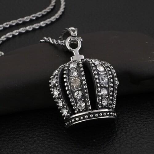 Stone crown hip hop titanium steel pendant mens stainless steel