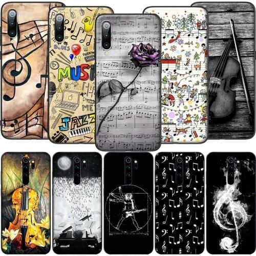 GX148 Musical Notes Violin Classical Music Soft Silicone Case for Redmi Note 4X 5 5A Prime 6 6A 7 7A 8 8A 8T 9 9A 9C 9S Pro Lite