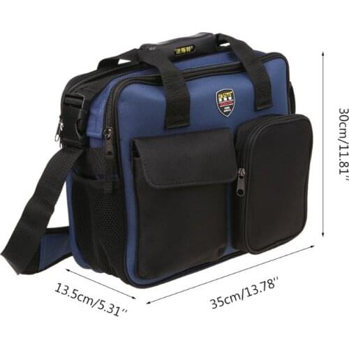 600D Repair Tool Kit Shoulder Bag Portable Handbag Storage Case Pouch Organizer With Reflective Strip For Worker Gardening