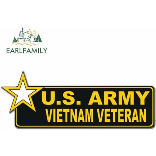 EARLFAMILY 13cm x 5cm For U.S. Army Vietnam Veteran With Star Personality Creative Car Stickers Waterproof Suitable For GTR EVO