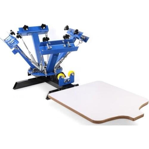 NEW Screen Printing Machine Press 4 Color 1 Station Silk Screen Printing Machine Adjustable Double Spring Devices