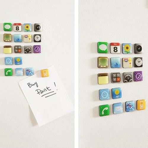 Novelty18 Pieces/set Mobile app Type Fridge Magnet Fridge Sticker APPLE APPS ICON Whiteboard Refrigerator Magnets Memo