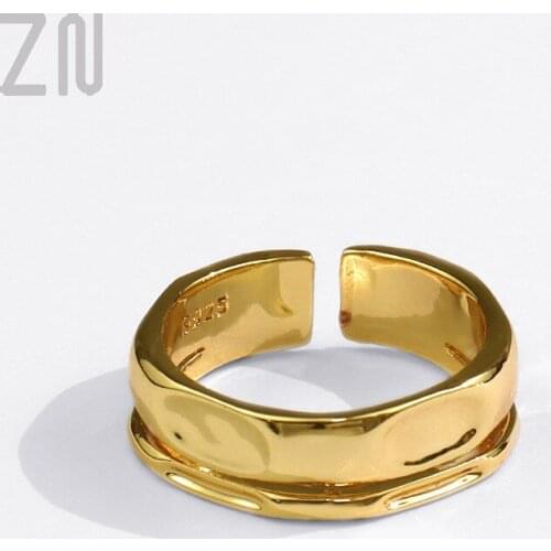 ZN 2021 New Geometric Ring Trendy Fashion Jewelry Gifts Europe and America Simple Cute Texture Opening Finger Rings for Women