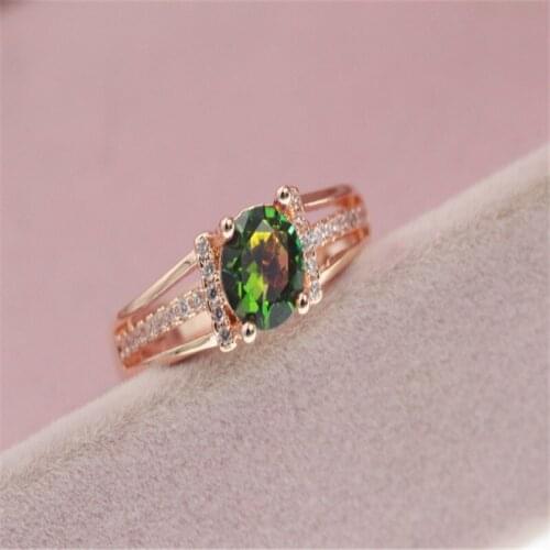Adjustable size Engagement Wedding Rings Cubic Zirconia Rose CZ Stone Ring Jewelry Gift For Women anel Wholesale C03