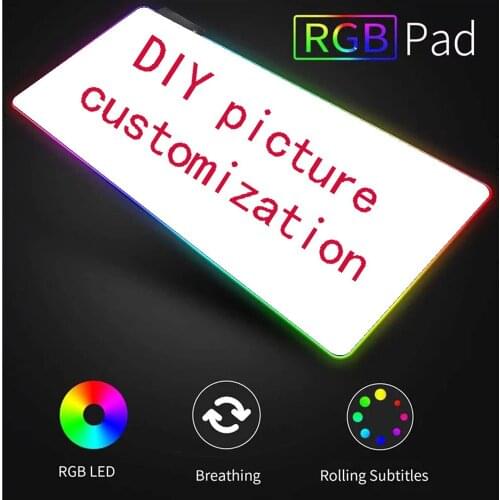 MRGLZY DIY Custom RGB Mouse Pad Game Table Pad Computer Mouse Pad LED Backlight Mouse Pad Keyboard Pad USB Glowing Mouse Pad