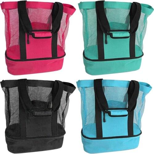 Portable Thermal Insulation Beach Handbag Double Layers Tote Lunch Food Storage Bag Travel