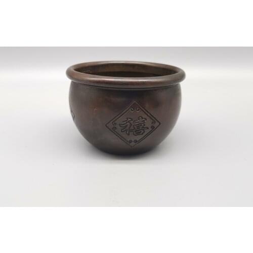 Old China Bronze Gilt Wealth Money Fish Vat Tank Jar Crock Cylinder Pot Statue