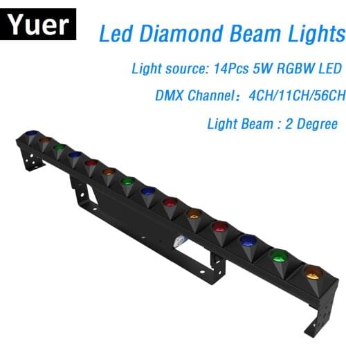Led Diamond Beam Lights 14X5W RGBW LED Stage Effect Lighting Dj Party Show Strobe Disco Lights 100-240V DMX Bar Party Lights