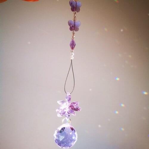 Top Quality 1PCS 255mm Lilac K9 Crystal Shiny Window Suncatcher Diy Ornament For Chandelier Pendant Christmas Tree Hanging Drop