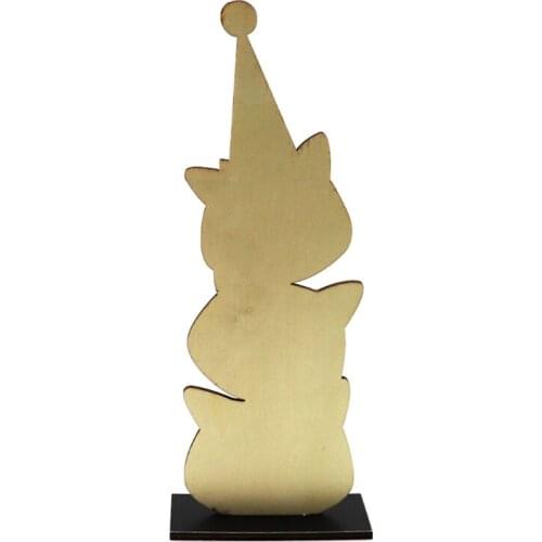 Funny Cartoon Three Black Cats Wooden Sign Halloween Table Decoration Centerpieces Tier Tray Party Dinner Coffee Desktop Topper