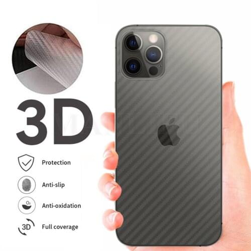 Back Full Cover Carbon Fiber Film For iPhone 11 12 Pro MAX mini Screen Protector For iPhone 7 8 6 Plus SE 2020 XR X XS Not Glass