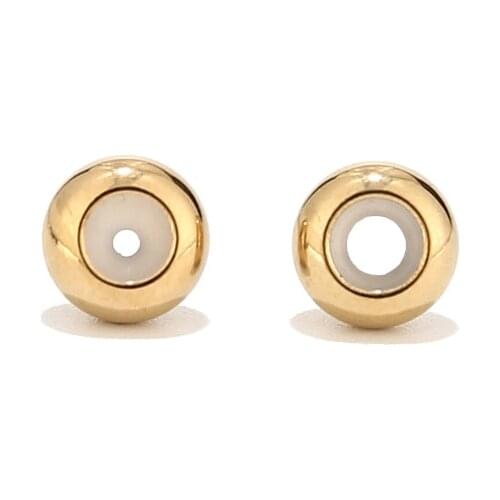 10pcs Stainless Steel Gold Spacer Bead Positioning Beads 8mm Rubber Spacer Bead Fits for DIY Bracelets Jewelry Findings