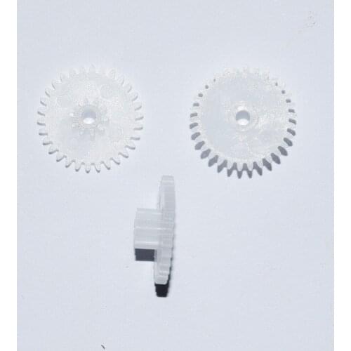 10/100pcs double gear 30 teeth +12teeth 16mm+7mm diameter shaft hole 2mm 0.5 modulus plastic toys gear / DIY Toy 30122B