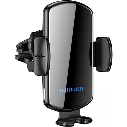 15W Car Qi Wireless Charger For iPhone X 8 XR 11pro Smart Sensor Clamping Air Vent Mount Phone Stand For Samsung S10 9 8 Note10