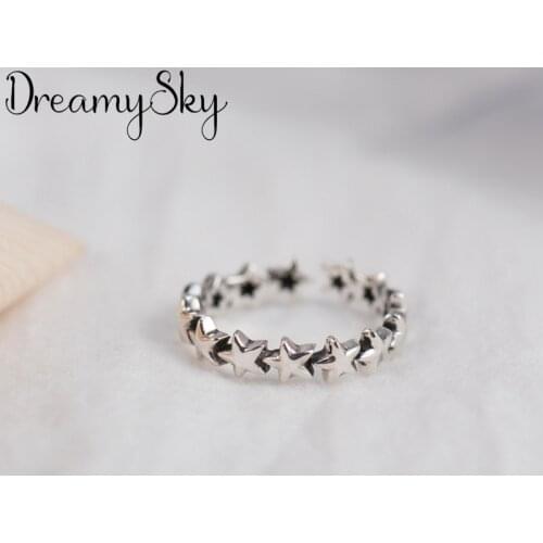 2019 Fashion Silver Color Star Rings Gifts For Women Trendy Statement Jewelry Joyas De Plata Anillos Anelli