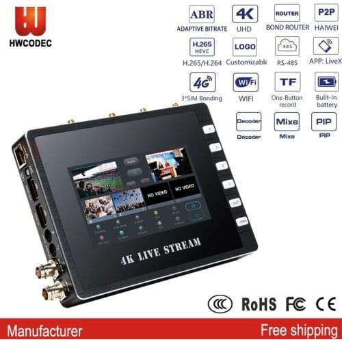 2021New K21 3 Sim Cards Bonding 4G 3G Multilink WIFI SDI HDMI Mixer switcher 4K Encoder Decoder Video ABR SRT