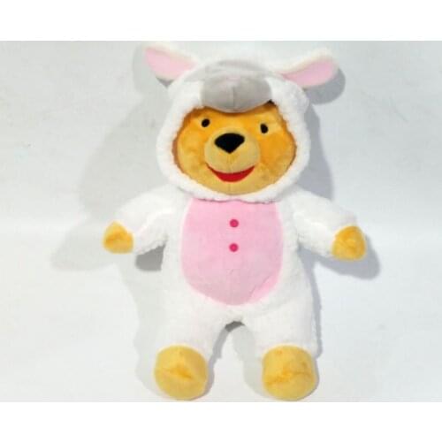 25cm Winnie the Pooh Plush Toys Dolls Pooh Puts on Lamb Clothes Plush Toys Birthday Present Gifts for Children Decoration