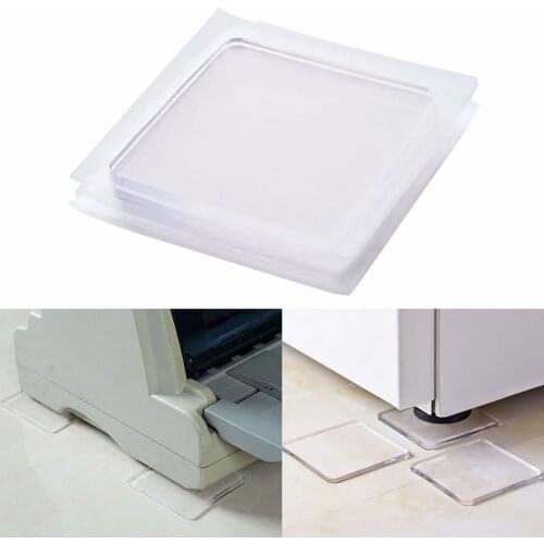 4PCS/Set Mat Transparent Washing Machine Shock Absorbing Non-toxic Pad Anti Vibration Silicone Portable Non-Slip