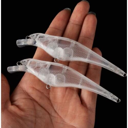9.6CM/6.62G 20pcs Unpainted Lure Fishing Bait Blank Transparent Crankbait Vib Minnow Wobbler Hard Bait Fishing Tackle