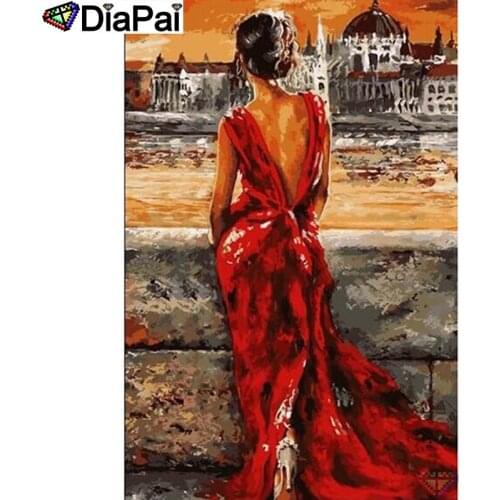 DIAPAI 5D DIY Diamond Painting "Oil painting beauty" Full Drill Resin Diamond Embroidery Cross Stitch Home Decor A25697