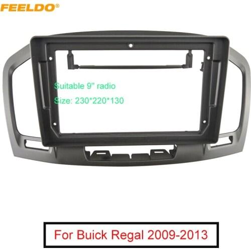 FEELDO Car 2Din Audio Face Plate Fascia Frame For Buick Regal 09-13 9" Big Screen Radio Stereo Panel Dash Mount Refitting Kit
