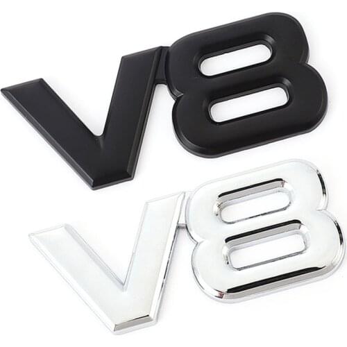 Car Sticker Auto V8 Logo Emblem Decal for BMW Audi Volkswagen Ford Nissan Toyota Honda Engine Badge stickers Styling Accessories