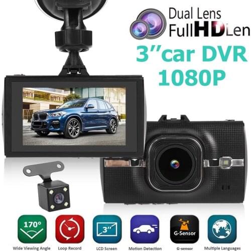H9 1296p Car DVR Camera 3.0 inch IPS Screen Dual Lens Dashcam GPS Tracking ADAS Equipped With 170-Degree Wide-Angle Camera