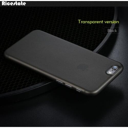 Ricestate White And Black Translucent Ultra Thin Matte Plastic Back Cover Case for iPhone 6 6S 6plus 6Splus 7 7Plus Fashion Case