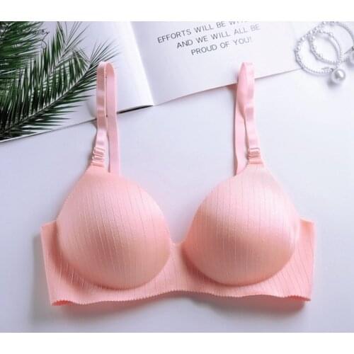 Parifairy Wire Free Push Up Bras for C Cup Women Plus Size 36 38 40 42 Candy Color Bra Female Hand Shaped Foam Padded Brassieres