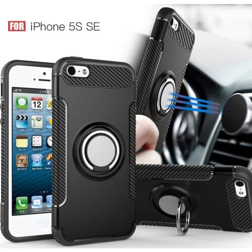 Finger ring brackets case bumper on for iPhone 5 5s SE case cover Adsorption stand covers for iPhone 5s Case with Ring phone bag